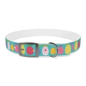 funky pineapples personalized dog collar