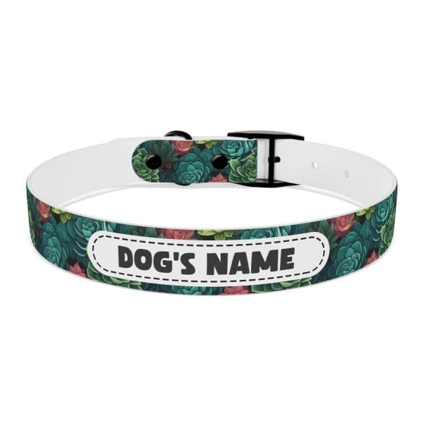 Personalized Pet Dog Collar Succulent Oasis for your Doberman