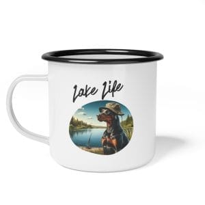 lake life enamel camp cup