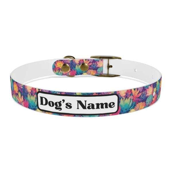 Personalized Pet Dog Collar: Pastel Succulents Available in Four Sizes - Image 6