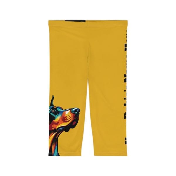 Yellow Doberman Capri Leggings - Image 3