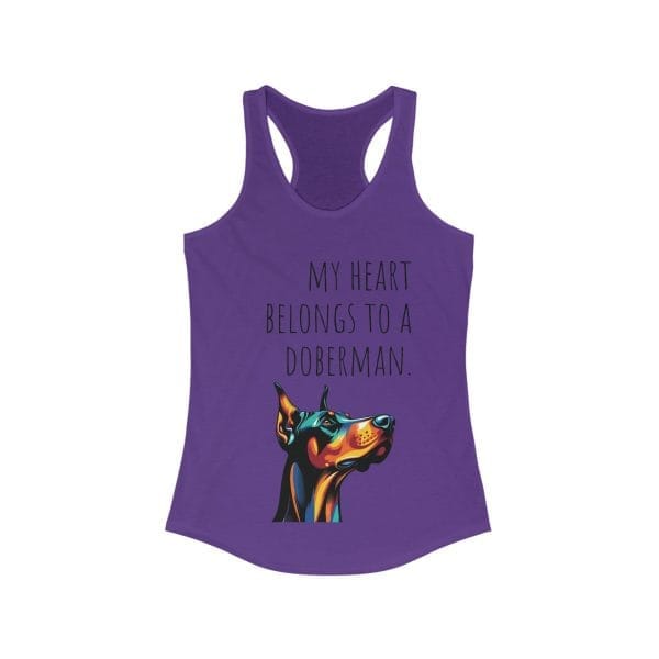 Racerback Tank Top for Doberman Lovers: My Heart Belongs To A Doberman - Image 7