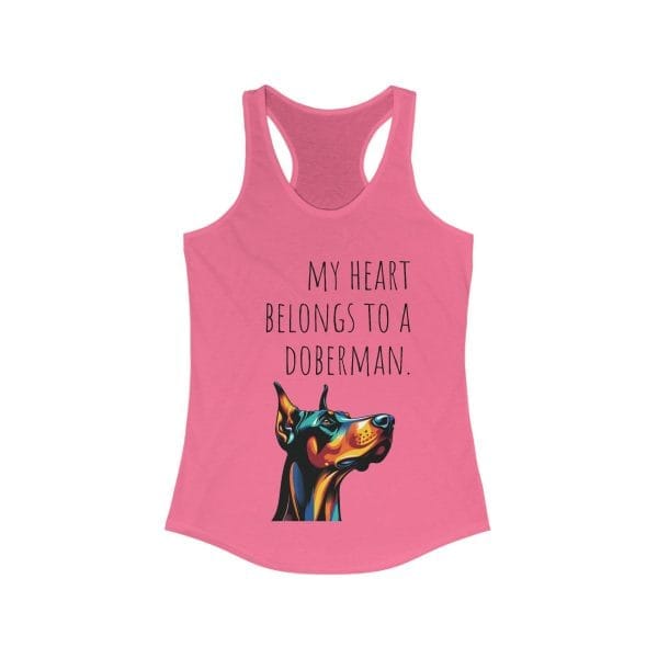 Racerback Tank Top for Doberman Lovers: My Heart Belongs To A Doberman - Image 9