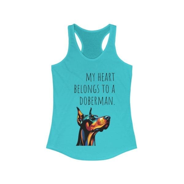 Racerback Tank Top for Doberman Lovers: My Heart Belongs To A Doberman - Image 3