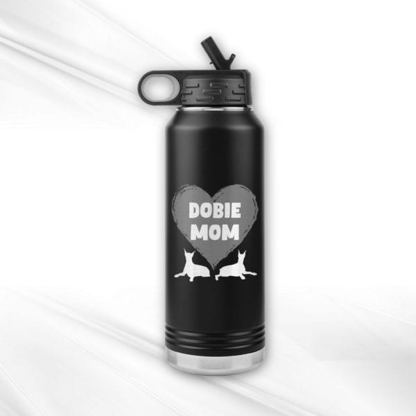 Dobie Mom 32oz Insulated Water Bottle - Laser Engraved, BPA-Free, Available in 4 Colors - Image 2