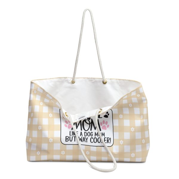 Yellow and White Weekender Bag - Dobie Mom Dog Lover Travel Tote - Image 3