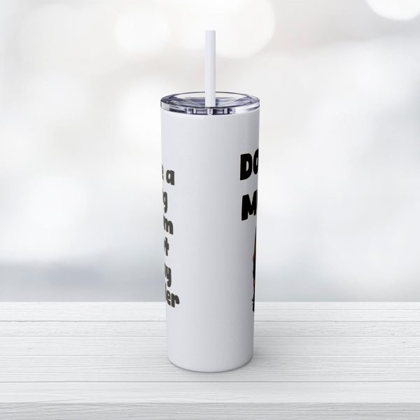 20oz Skinny Glitter Tumbler with Straw, Dobie Mom - Image 11