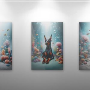 Image of three acrylic art prints on a white wall