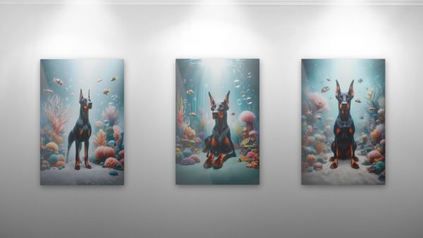 Image of three acrylic art prints on a white wall