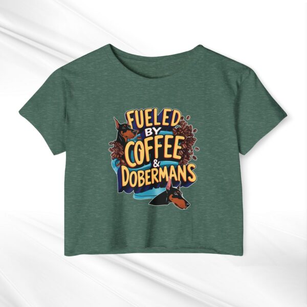 Fueled by Coffee & Dobermans Women's Festival Crop Top - Image 4