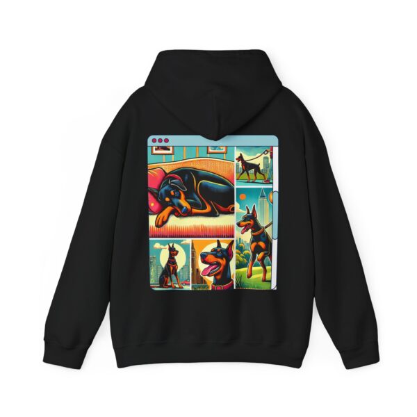 "DoberLife" Unisex Doberman Hoodie – Whimsical & Trendy Graphic Streetwear for Dog Lovers - Image 2