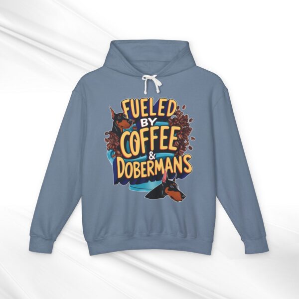 Unisex Lightweight Hoodie - Fueled by Coffee & Dobermans - Image 9