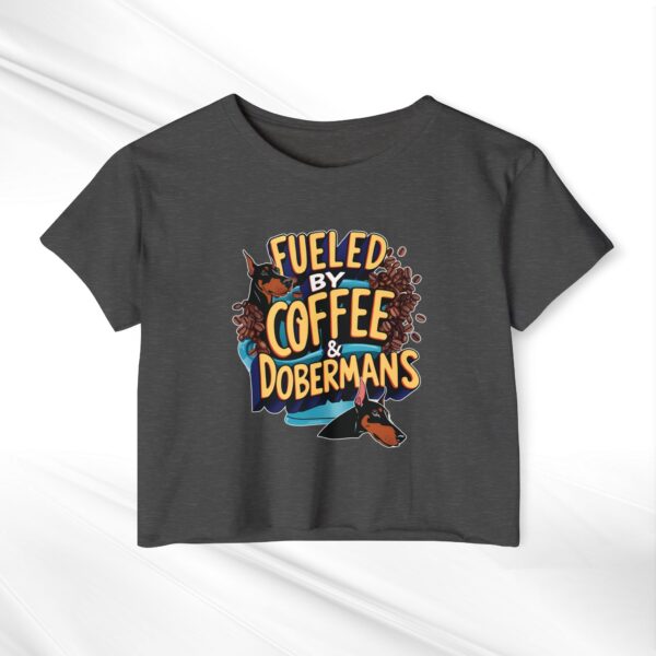 Fueled by Coffee & Dobermans Women's Festival Crop Top - Image 7