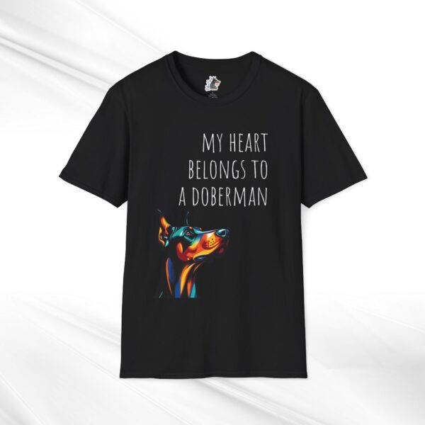 Doberman Lover Cotton T-Shirt - Colorful Dog Portrait Design - Image 7