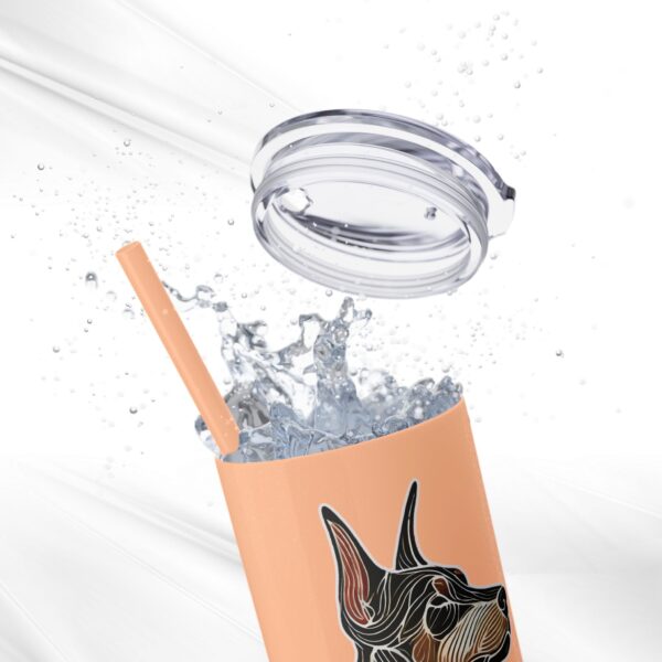 Elegant Swirl Doberman 20oz Glitter Tumbler with Straw - Image 4