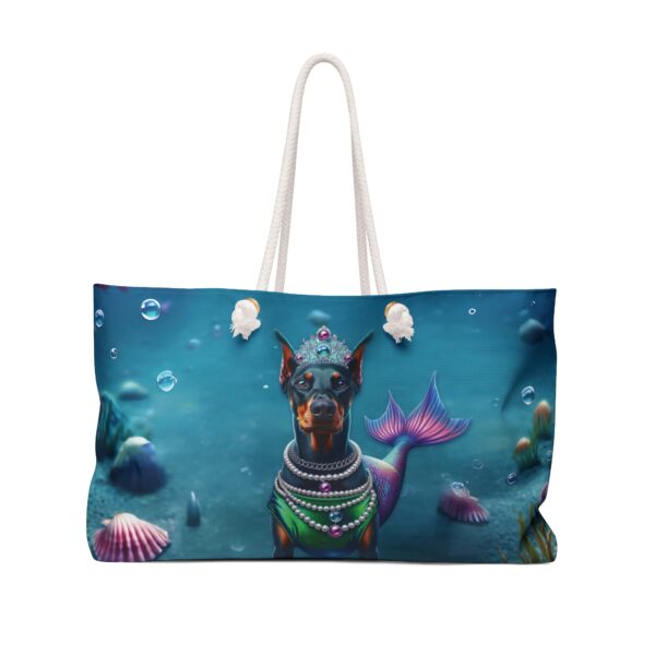 Mermaid Doberman Oversized Weekender Tote Bag