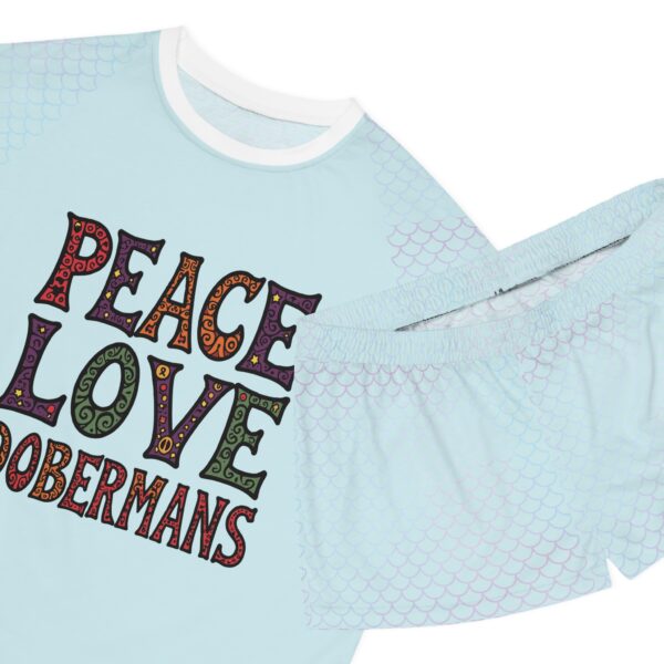 Women's Pajama Shorts Set – Peace, Love, Dobermans - Image 2