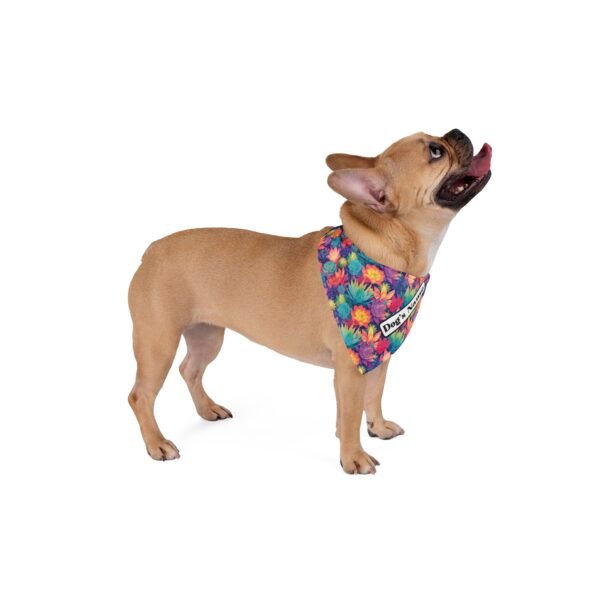 Pastel Succulents Dog Bandana - Personalized Colorful Pet Scarf in Two Sizes - Image 5