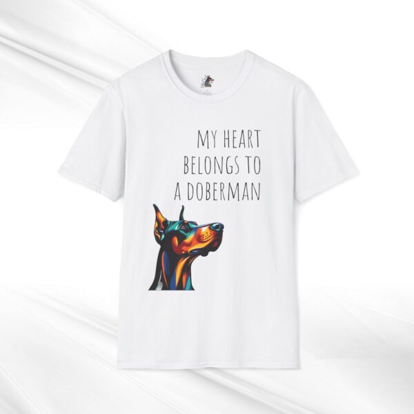 Doberman Lover Cotton T-Shirt - Colorful Dog Portrait Design - Image 3