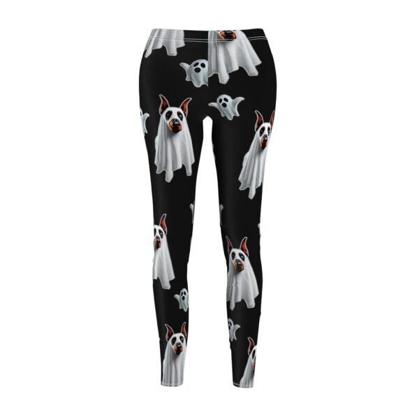 Ghostly Doberman Halloween Leggings Spooky Black - Image 2