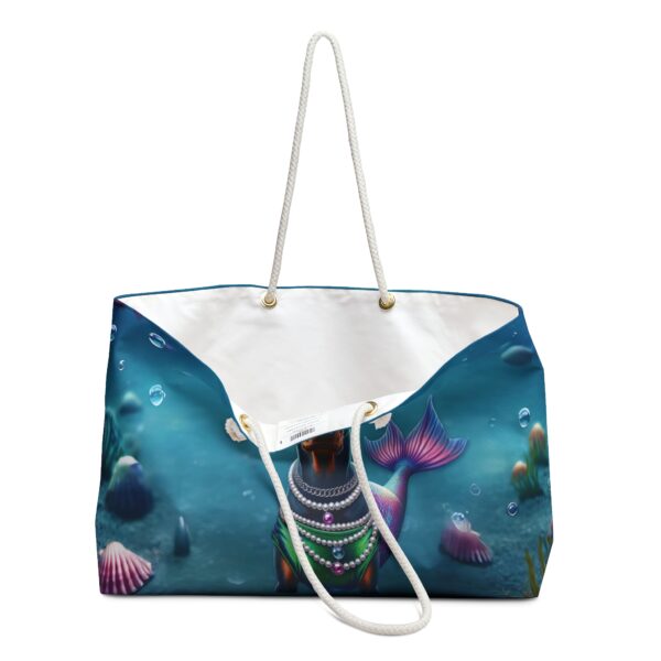 Mermaid Doberman Oversized Weekender Tote Bag - Image 3