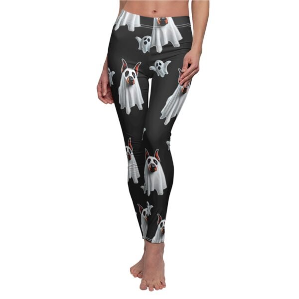 Ghostly Doberman Halloween Leggings Spooky Black