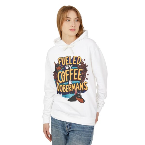 Unisex Lightweight Hoodie - Fueled by Coffee & Dobermans - Image 4