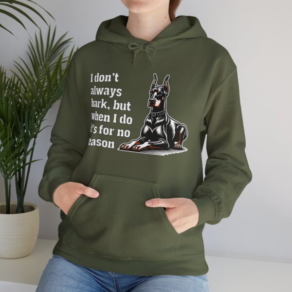 Doberman Hoodie "I don't always bark" (IYKYK) - Image 2