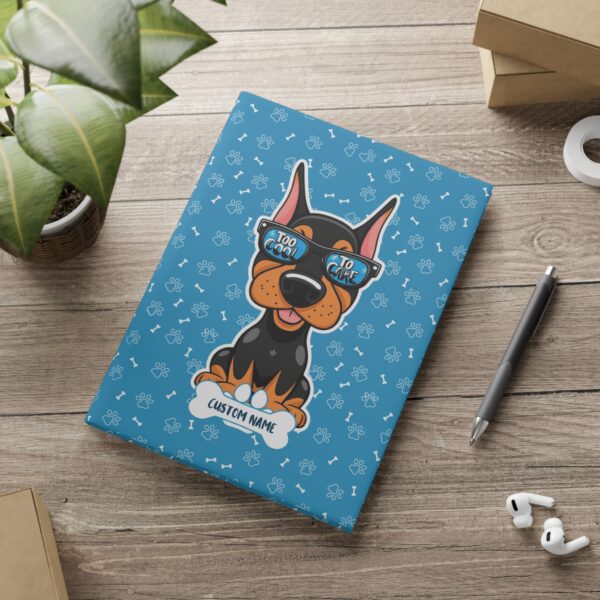 Personalized Dog Lover's Hardcover Notebook - Puffy Cover, Cute Puppy Design