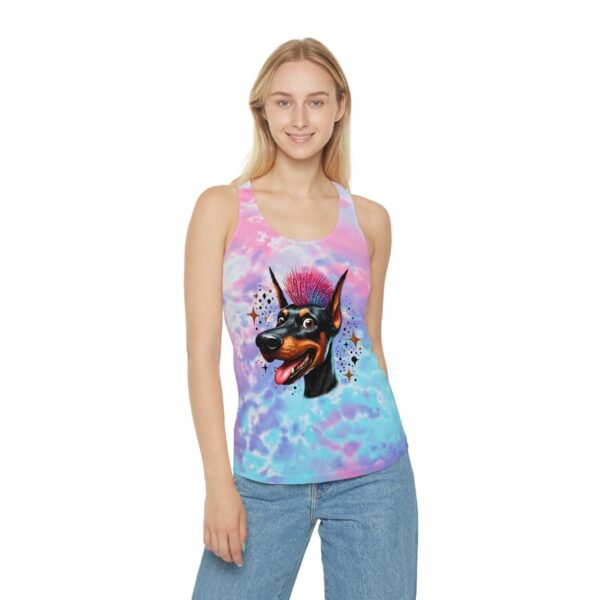 Funny Tie Dye Doberman Racerback Tank Top for Pet Lovers - Image 2