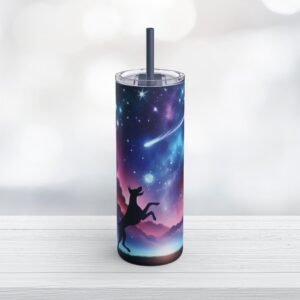Tumbler Cup – Celestial Doberman Design, 20oz With Lid And Straw