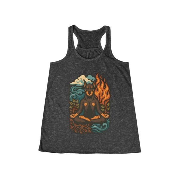 Meditating Doberman Women’s Flowy Racerback Tank – Lightweight Relaxed Fit, Supports Doberman Rescue - Image 7