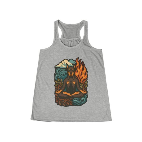 Meditating Doberman Women’s Flowy Racerback Tank – Lightweight Relaxed Fit, Supports Doberman Rescue - Image 5