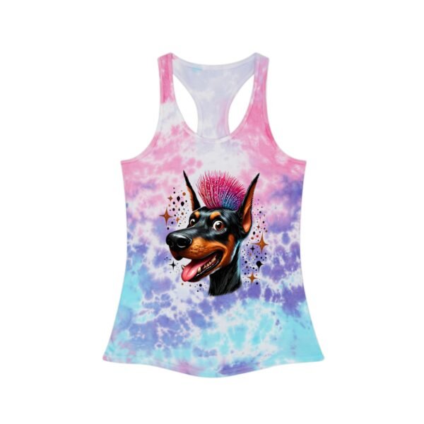 Funny Tie Dye Doberman Racerback Tank Top for Pet Lovers