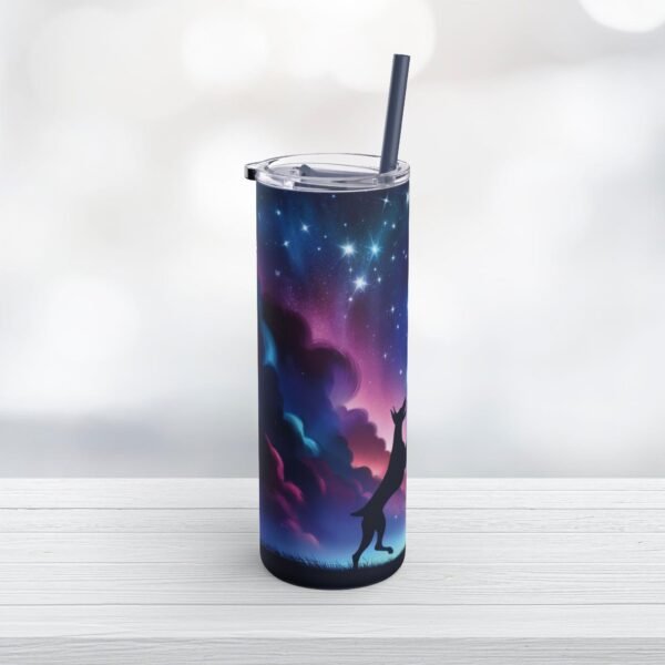 Tumbler Cup - Celestial Doberman Design, 20oz With Lid And Straw - Image 3