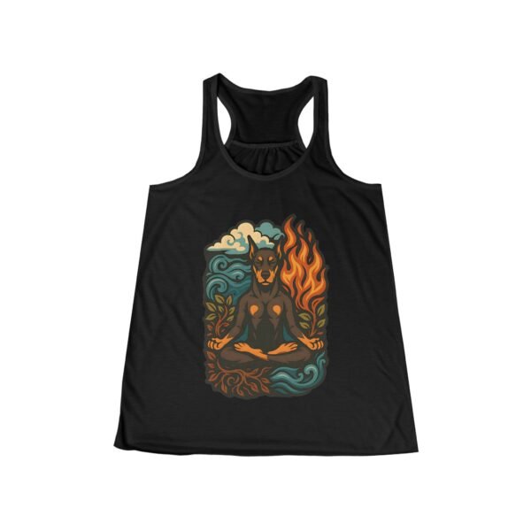 Meditating Doberman Women’s Flowy Racerback Tank – Lightweight Relaxed Fit, Supports Doberman Rescue - Image 4