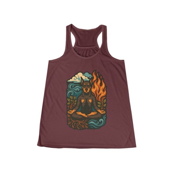 Meditating Doberman Women’s Flowy Racerback Tank – Lightweight Relaxed Fit, Supports Doberman Rescue - Image 8