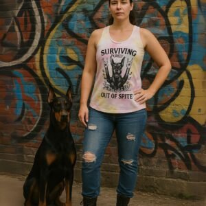 Surviving Purely Out of Spite Tie Dye Racerback Tank Top