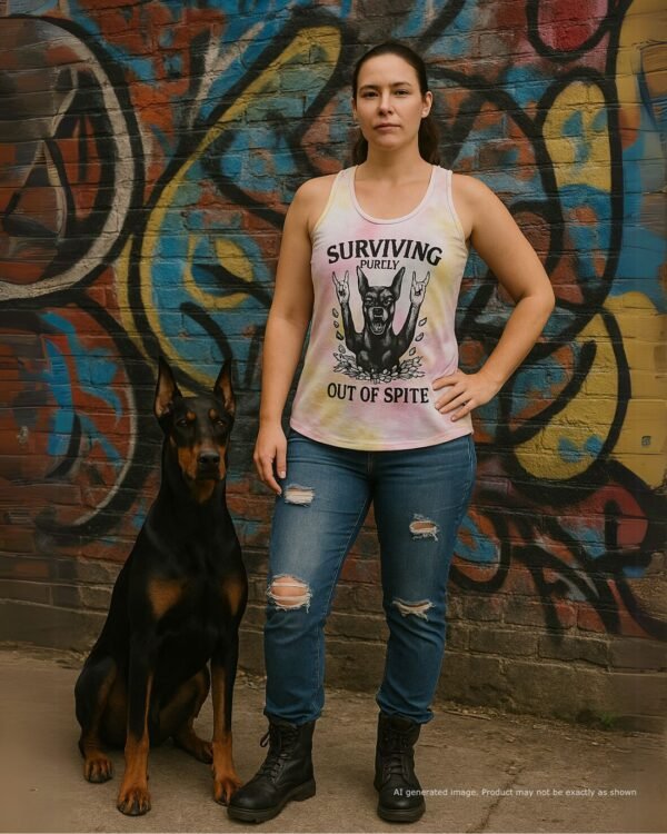 Surviving Purely Out of Spite Tie Dye Racerback Tank Top - Image 2