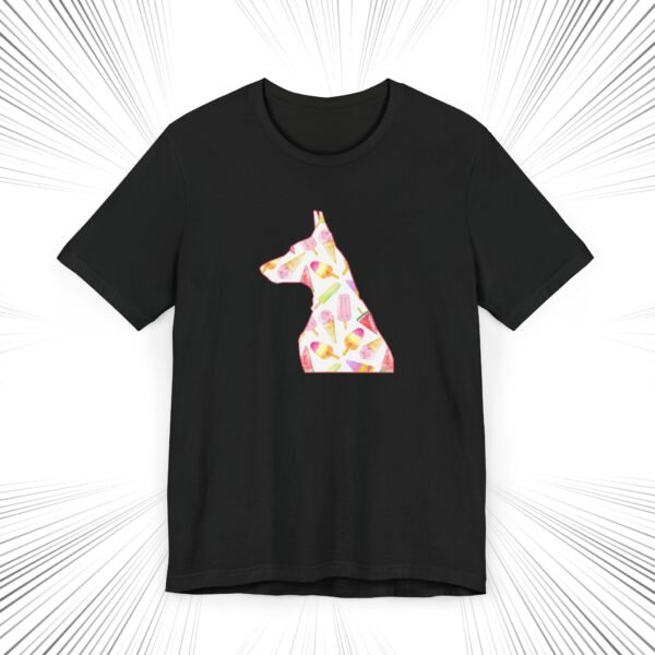 Doberman Ice Cream Silhouette Unisex T-Shirt – Lightweight Summer Tee That Supports Doberman Rescue - Image 14