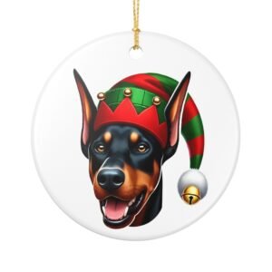 Festive Dog Ornament, Ceramic Dog Decoration, Holiday Pet Gift, Christmas Decor, Pet Lover Gift, Unique Tree Ornament