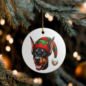 Festive Dog Ornament, Ceramic Dog Decoration, Holiday Pet Gift, Christmas Decor, Pet Lover Gift, Unique Tree Ornament