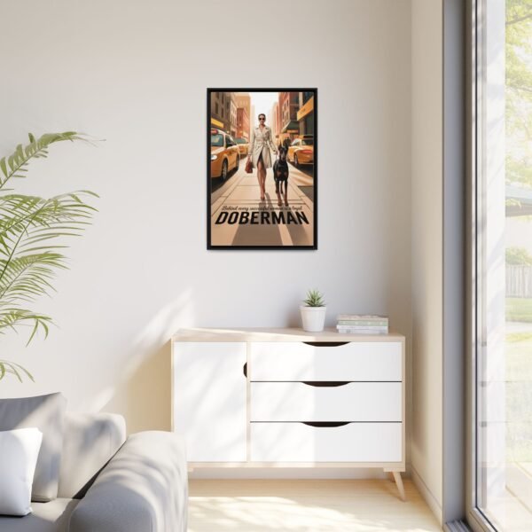 Framed Canvas – Luxe Doberman Wall Art for Powerhouse Women "Behind Every Successful Woman is a Loyal Doberman" - Image 6