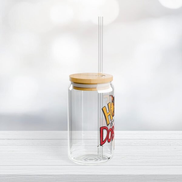 Doberman Lovers Sipper Glass, Home is Where My Doberman Is Mug, Dog Lover Gift, Eco-Friendly Water Bottle, Birthday Gift for Pet - Image 3