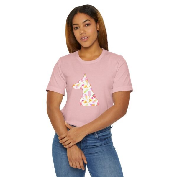 Doberman Ice Cream Silhouette Unisex T-Shirt – Lightweight Summer Tee That Supports Doberman Rescue - Image 7