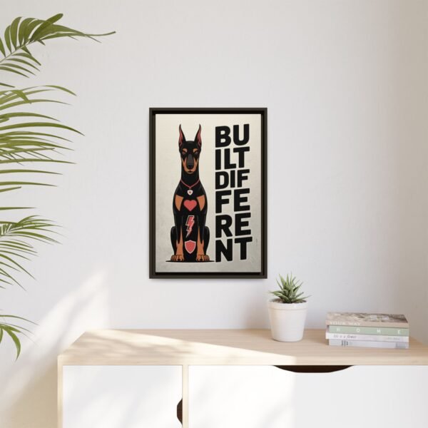 BUILT DIFFERENT Doberman Framed Canvas – Bold Wall Art for Alpha Energy Homes - Image 24