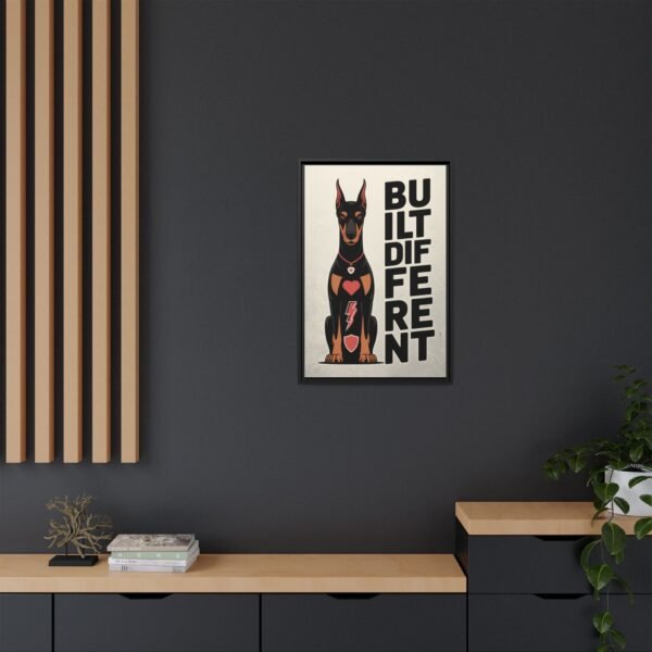 BUILT DIFFERENT Doberman Framed Canvas – Bold Wall Art for Alpha Energy Homes - Image 4