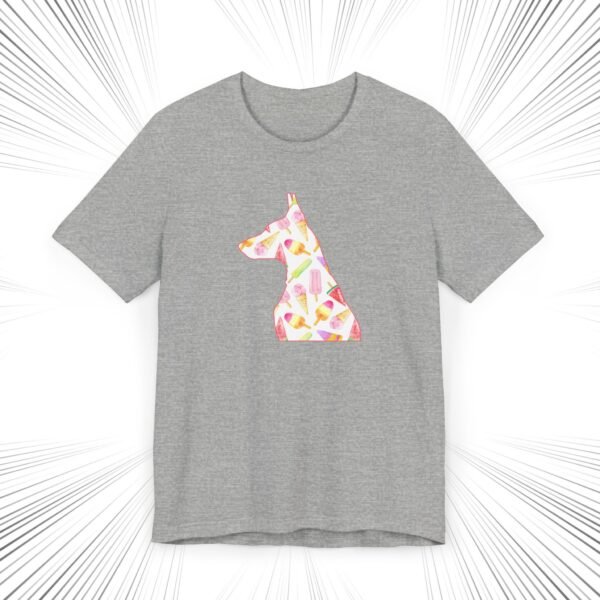 Doberman Ice Cream Silhouette Unisex T-Shirt – Lightweight Summer Tee That Supports Doberman Rescue - Image 11