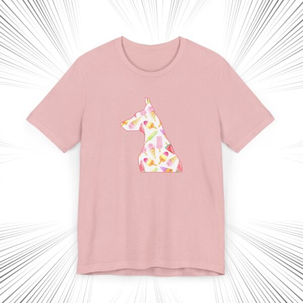 Doberman Ice Cream Silhouette Unisex T-Shirt – Lightweight Summer Tee That Supports Doberman Rescue - Image 5