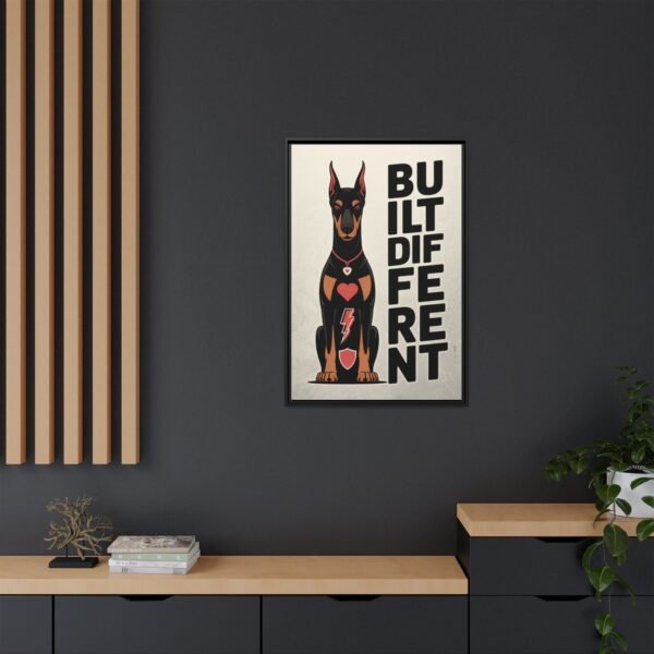 BUILT DIFFERENT Doberman Framed Canvas – Bold Wall Art for Alpha Energy Homes - Image 7